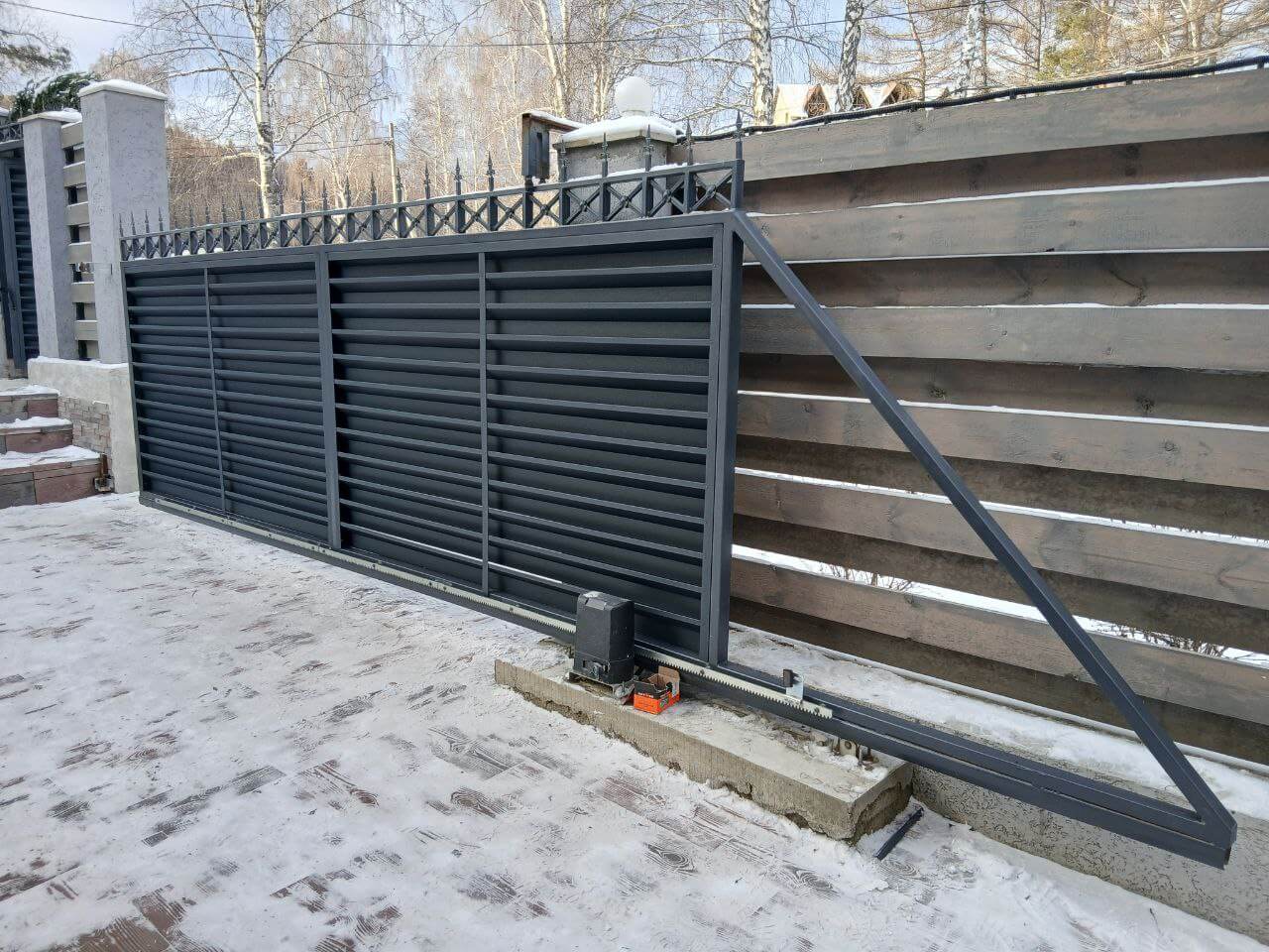Входная группа из ламелей Хай-Тек RAL7024/7024 Серый Графит двусторонний МАТТЕ фото 23 в Ханты-Мансийске